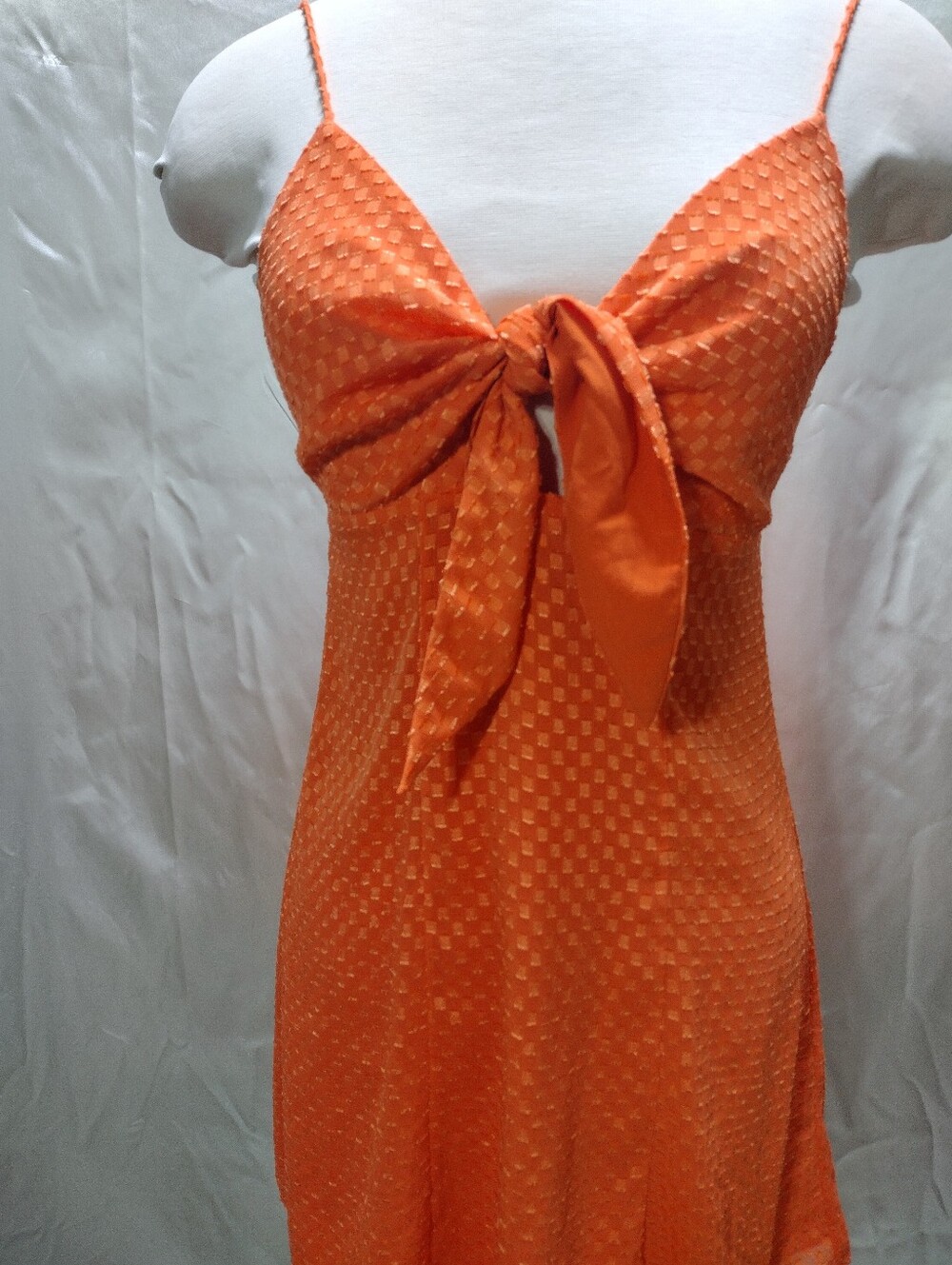 Alice + Olivia Dress Roe Mini Front Tie in Monarch Orange Size 0 - Picture 2 of 10